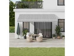 Toldo retráctil manual 500x300 cm antracita y blanco Dkd Home Decor