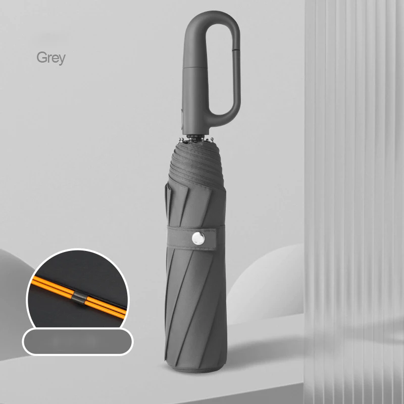 Paraguas Plegable Automático De 20 Varillas (gris) Con Diseño Entrelazado, Paraguas Extragrande Para El Sol.
