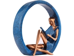 Estatua Decorativa De Una Niña Leyendo Para La Sala De Estar, Escultura De Pared Hecha A Mano.