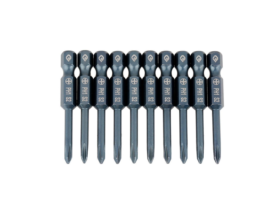 Juego de puntas de destornillador Phillips S2 1/4'' H6.3 * 50 * φ3.5 * ph1 10 piezas