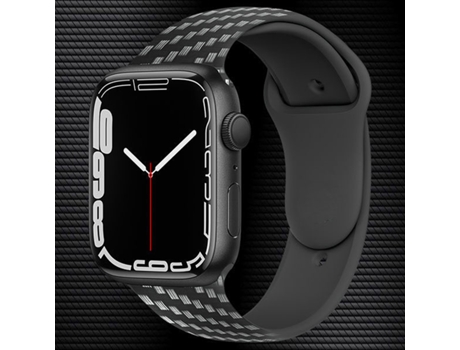 Correa de Silicona de Fibra de Carbono para Apple Watch Series 9, 8 y 7 41mm / SE 3 y SE 2 y 6 y SE y 5 y 4 40 mm / 3 y 2 y 1 38 mm