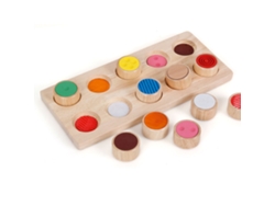 Tablero De Memoria Táctil, Juego De Emparejamiento De Madera, Juguete Educativo Para Niños