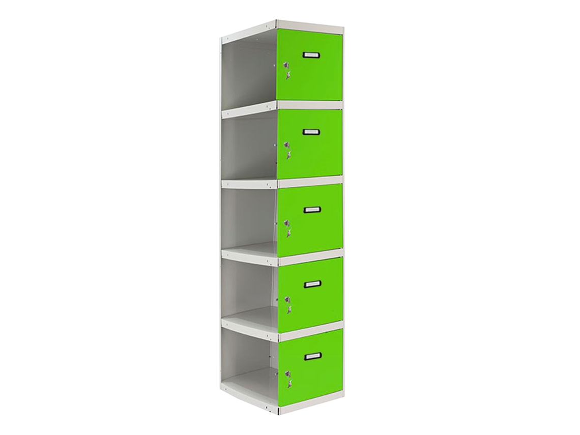 Simonlocker Profesional Desmontable 5 Puertas 1/5 300 Adicional Gris/Verde SIMON RACK