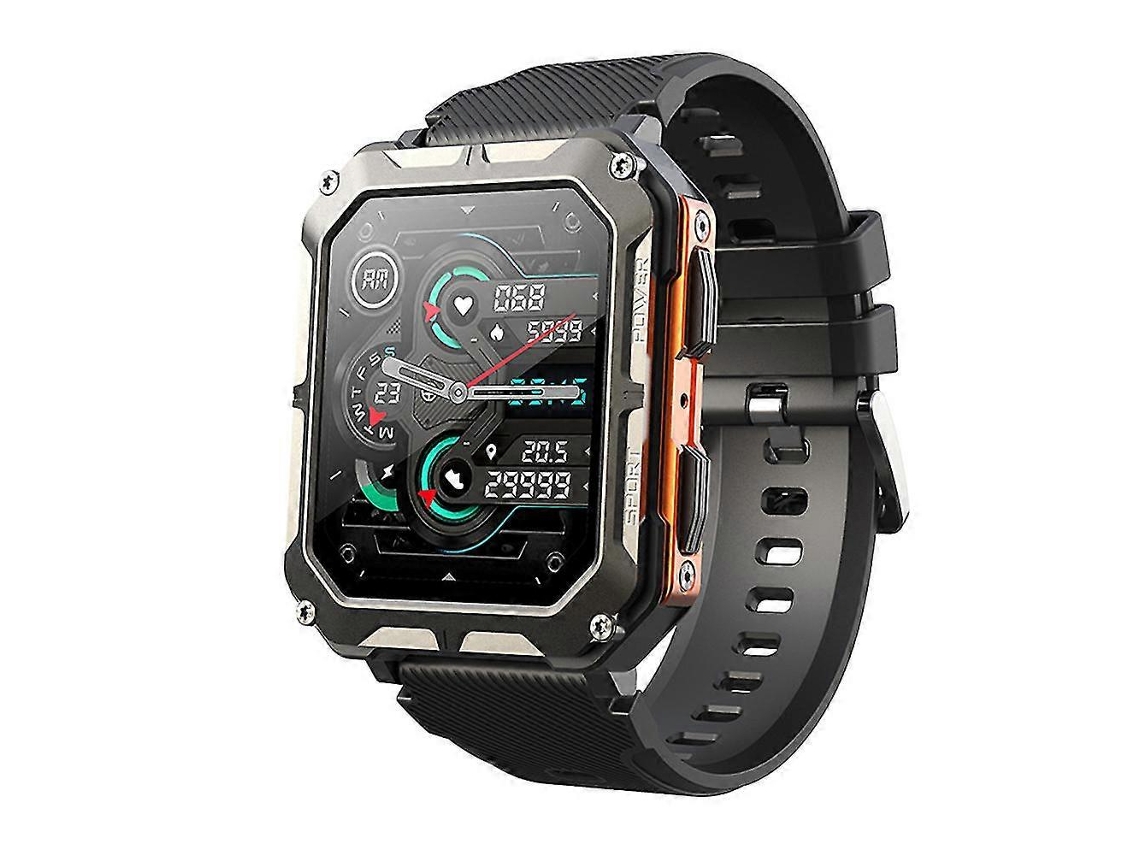 Reloj inteligente C20pro para hombre, resistente al agua IP68, con llamadas Bluetooth, batería de 35 días de duración, color naranja Ly Ebike