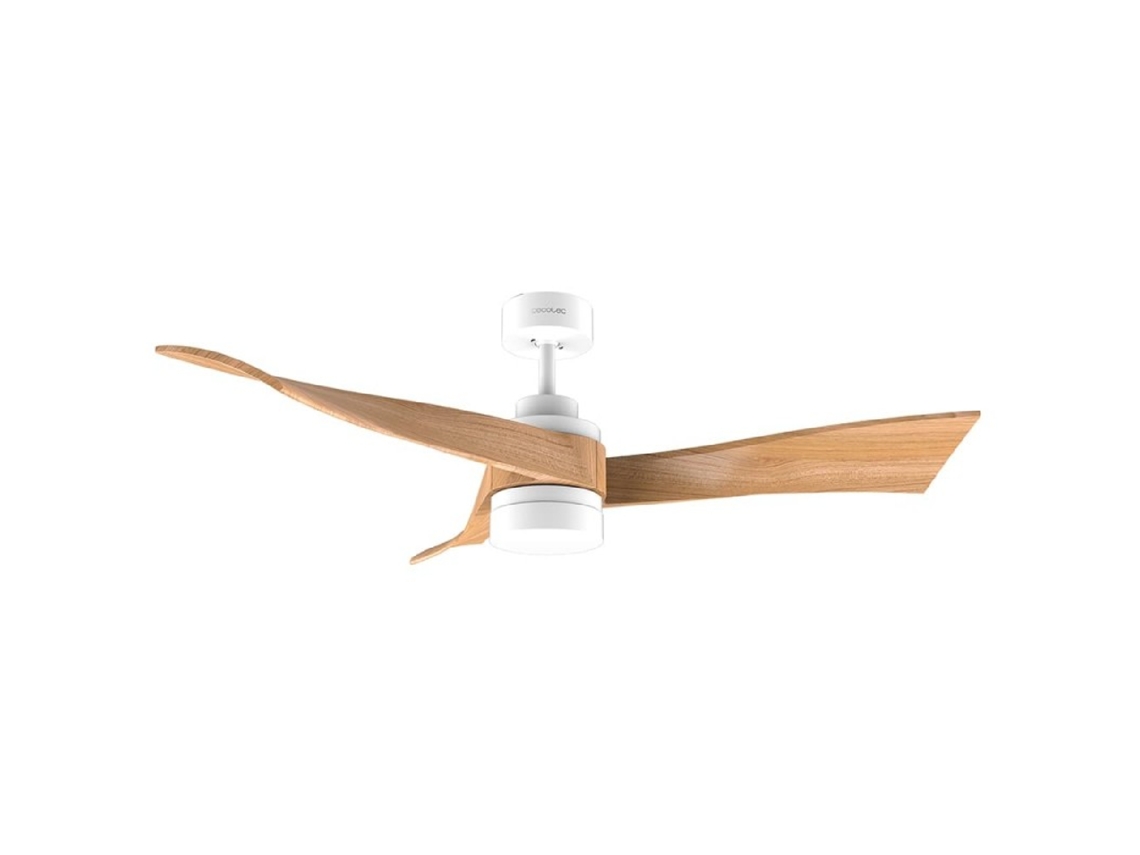 Cecotec Ventilador De Techo Con Luz Energysilence Aero 5280 Lightwood. 40w, Diámetro 52", Motor Dc, Mando A Distancia