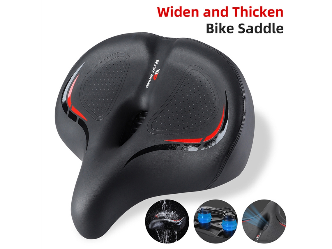 Sillín Para Bicicleta De Carretera Fabricado Con Material De Pu Grueso, Elástico, Impermeable, Cómodo, Transpirable Y Antideslizante.