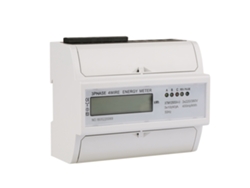 Medidor elétrico trifásico, 4 fios, DIN rail, 7p, 10A, kWh