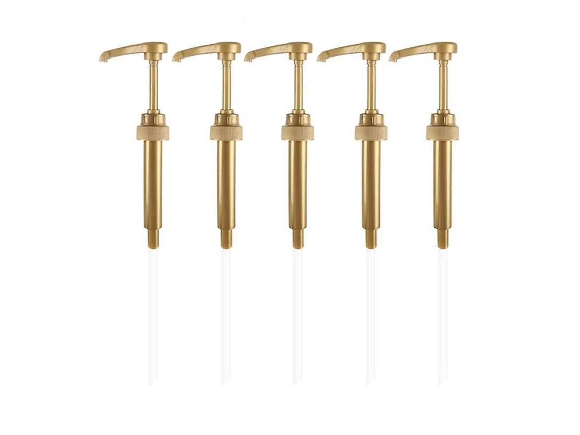 5 Bombas Dosificadoras Para Café Y Té, Dispensador De Líquido De 8 Ml, Pp Negro, Oro Transparente.