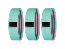 Banda de resistencia, banda de yoga, banda de entrenamiento, como resistencia y soporte para entrenamiento de piernas, 15-25 libras (verde, 3 piezas) CHRONUS