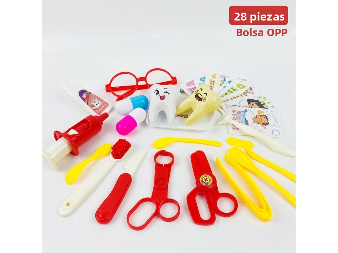 (rojo, 28 Piezas) Kit Médico Para Niños, Kit Médico De Accesorios De Hospital, Bolsa De Herramientas De Enfermería