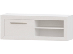 Mueble de TV MUEBLAM Niza (140x50x42 cm - Melamina - Blanco y Plateado)