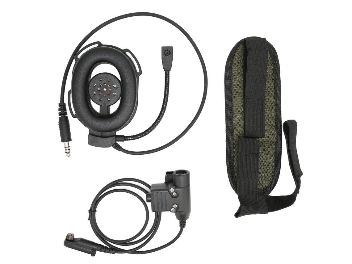 Auriculares Militares De Un Solo Lado Para Casco De Motocicleta Con Walkie-talkie Hytera Pd600 Pd602 Pd605 Pd662, Color Negro.