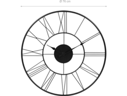 Reloj de Pared WOMO-DESIGN Negro (76x5 cm - Hierro)