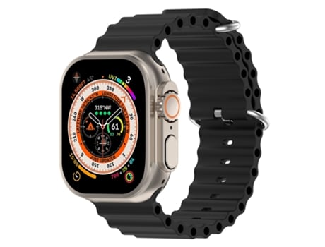 Correa de reloj de silicona Ocean para Apple Watch Ultra 49 mm / Series 8 y 7 45 mm / SE 2 y 6 y SE y 5 y 4 44 mm (negro)