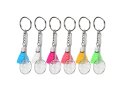 6 Llaveros Con Forma De Mini Raqueta De Bádminton, Colgantes Decorativos De Plástico Y Metal Para Bolsas (6 Unidades)