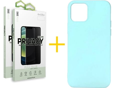 Carcasa + 2 Protectores de Pantalla para iPhone 12 SKYHE Verde Agua
