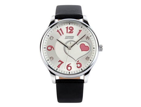 Relojes para Mujer Reloj Impermeable con Correa de Cuero de Cuarzo-Negro LUUCOZK