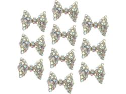 40 Pièces Bow Nail Robe Ongles Strass Décorations D'ongles En Diamant Ornement Autocollants