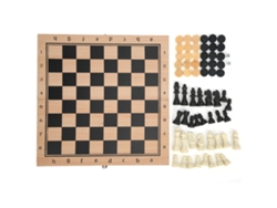 Dan26-set De Ajedrez Madera 3 En 1: Ajedrez, Damas Y Backgammon, Tablero Plegable Portátil 29x29cm, Juego Interactivo