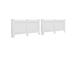 Cubiertas de radiador (2 unidades, 152 x 19 x 81,5 cm), MDF blanco, DKD HOME DECOR