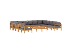 Conjunto de 10 sofás de jardín con cojines de acacia maciza MAISON EXCLUSIVE (10 uds.)