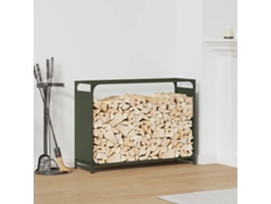 Leñero de acero laminado en frío color verde oliva LOVELY HOME