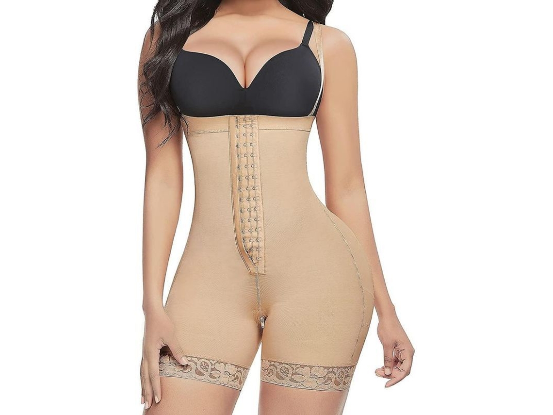 2026-faja Colombiana Control Abdominal Postoperatorio Para Mujer Con Cremallera Y Tirantes Ajustables Evc Medium Beige