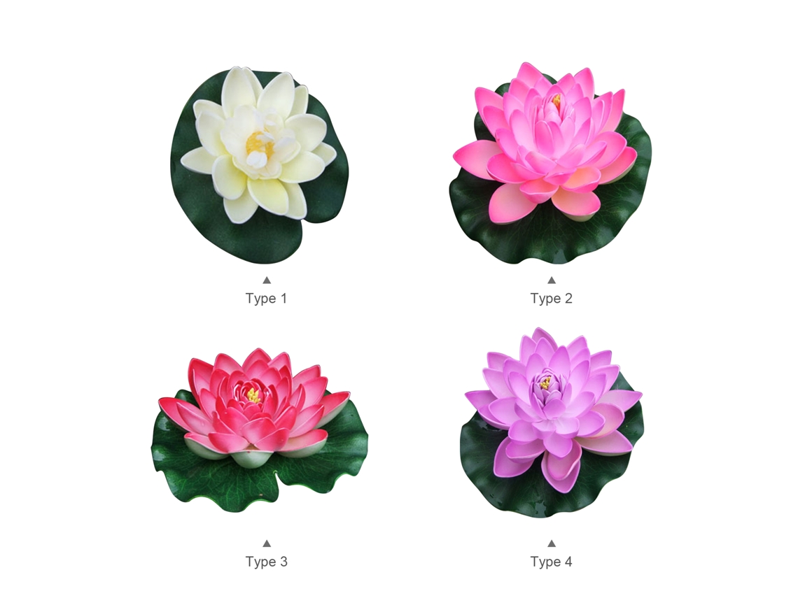 Flores De Loto Artificiales Flotantes, Decoración De Hojas De Loto De Espuma Para Piscinas, Estanques Y Acuarios, 18 Cm.