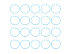 20 anillas de plástico flexibles transparentes para encuadernar libros, tarjetas y documentos (azules)