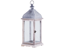 Farol de velas decorativo BELIANI Samar de Hierro Blanco 18x18x47