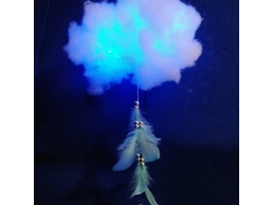 Rebe-decoração Pendente De Luz Diy Inovadora Com Kit De Penas Azul Claro Para Quarto E Sala De Estar