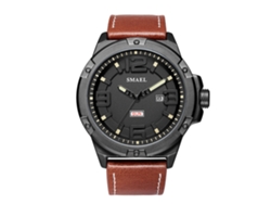 Reloj De Pulsera Analógico Para Hombre De Piel Sintética Con Calendario De Cuarzo, Color Negro.