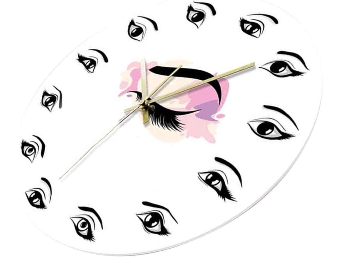Reloj De Pared Decorativo Para Pestañas Y Cejas, 30 Cm, Plástico Resistente, Diseño Moderno, Salón De Belleza.