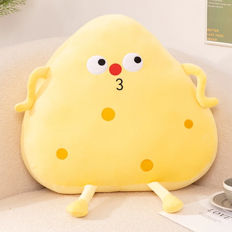 (queso Amarillo 55 Cm) Cojín Decorativo Para Sofá Con Forma De Queso Para Adultos, Cómodo Cojín Decorativo