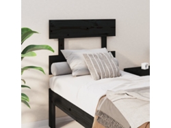 Cabecero De Cama Madera Maciza De Pino Negro 93,5x3x81 Cm