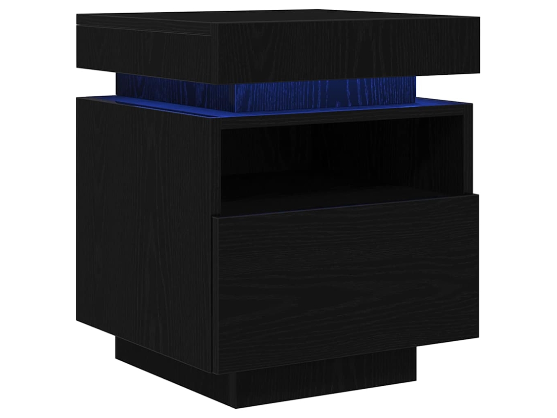 Maison Exclusive - Armario De Noche Con Cajón 2 Pcs Roble Negro 40 X 39 X 48,5 Cm