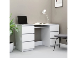 Escritorio | Mesa | Mesa de escritura 140x50x77 cm Contrachapado blanco
