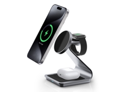 Cargador inalámbrico MagSafe 3 en 1, estación de carga inalámbrica de viaje portátil para iPhone 15/14/13/12, Apple Watch, AirPods Pro/3/2 ( CHRONUS