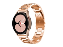 Bracelete Para Samsung Galaxy Watch 4 Classic (42mm/46mm) - Substituição Universal Com Cabeça Plana E Três Contas - Rose Gold