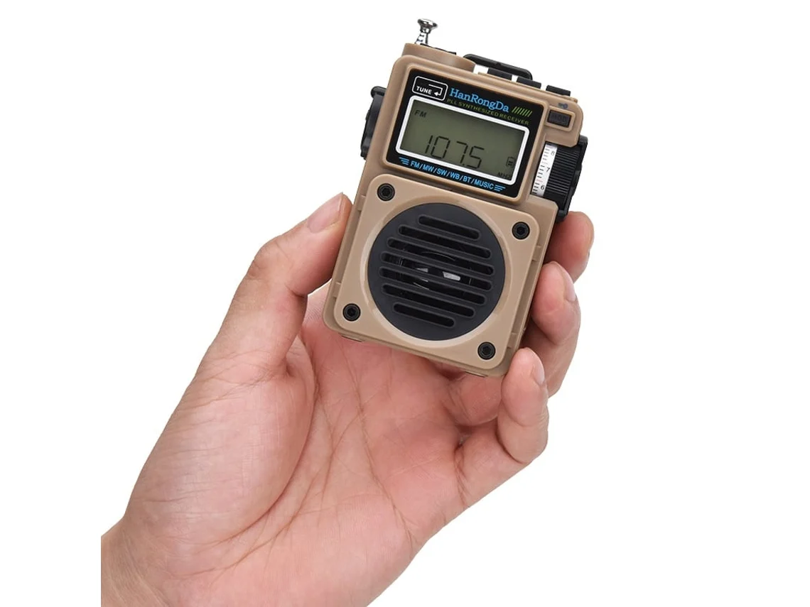 Mini radio portátil Hrd 701 marrón Hentenhome