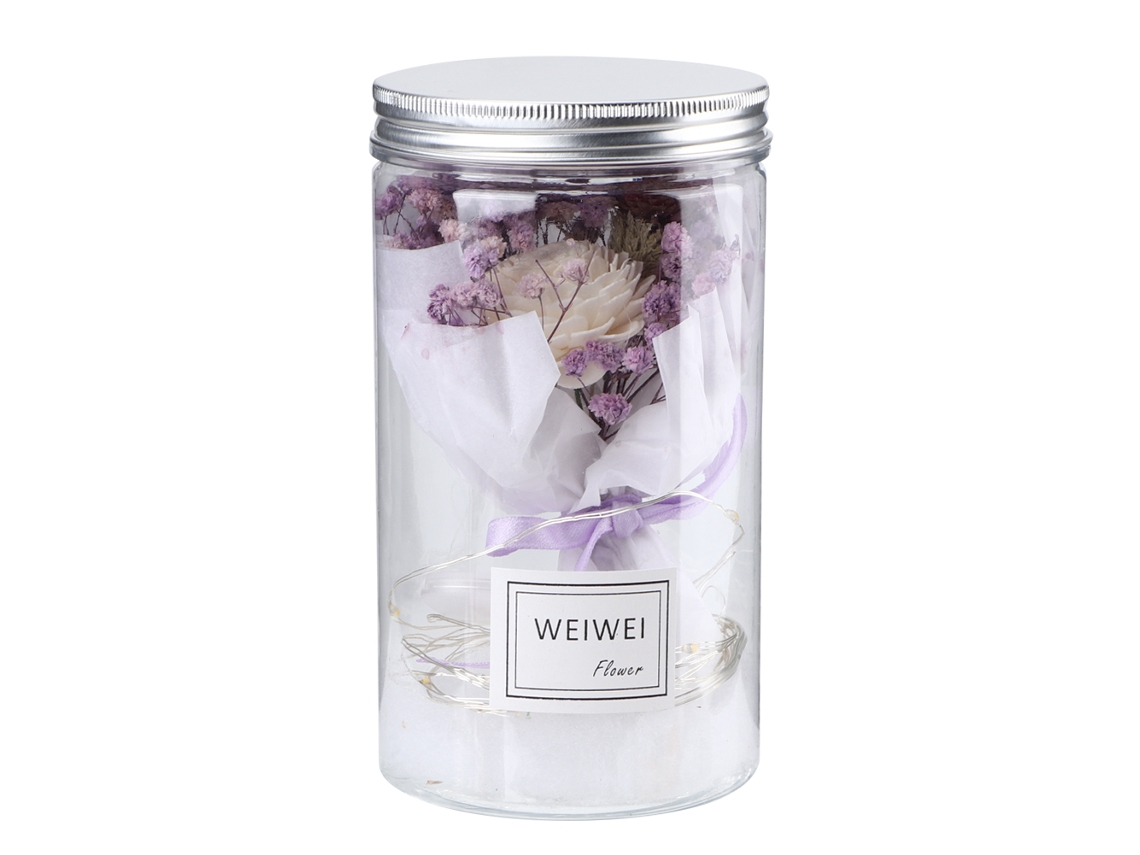 Lámpara de noche LED con flores secas, regalo de boda, decoración del hogar