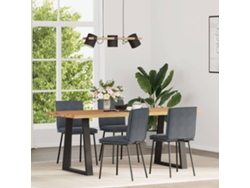 4 sillas de comedor | Silla de comedor | Silla de cocina de terciopelo gris oscuro