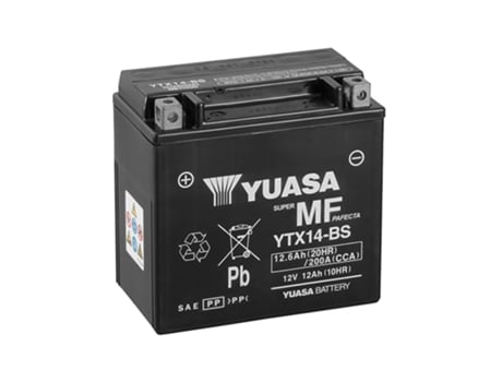 Batería de moto YUASA YTX14-BS 12V 12.6AH