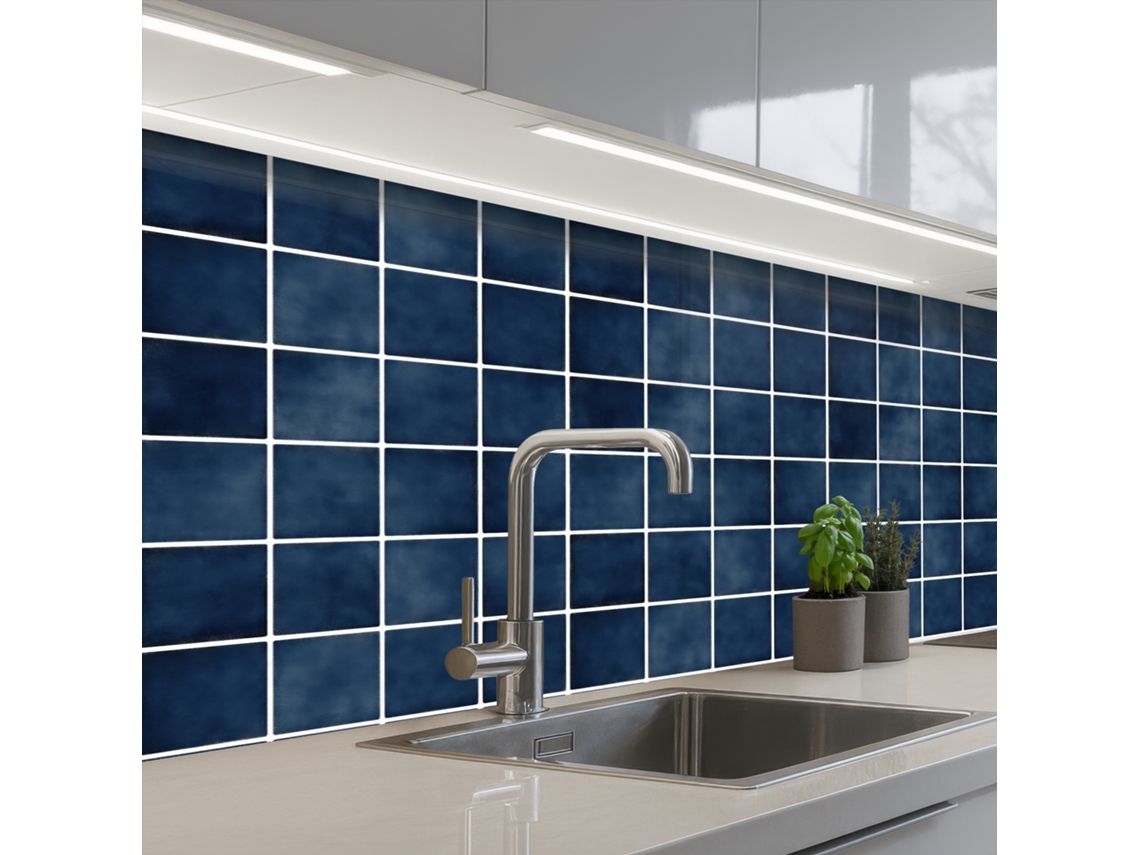 Salpicaderos De Cocina Azulejo - Moderno - Azul 200x80 Cm