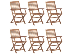 Maison Exclusive - Sillas De Jardín Plegables 6 Uds Madera Maciza Acacia Y Cojines