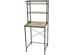 Organizador de estantes para lavandería, diseño que ahorra espacio, uso versátil, negro y roble OEM
