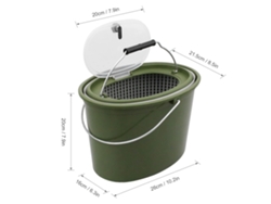 Cubo De Pesca 2 En 1 Con Cesta Desmontable Y Desagüe Rápido, Caja De Aparejos Con Dos Compartimentos Y Almacenamiento De Cebo.