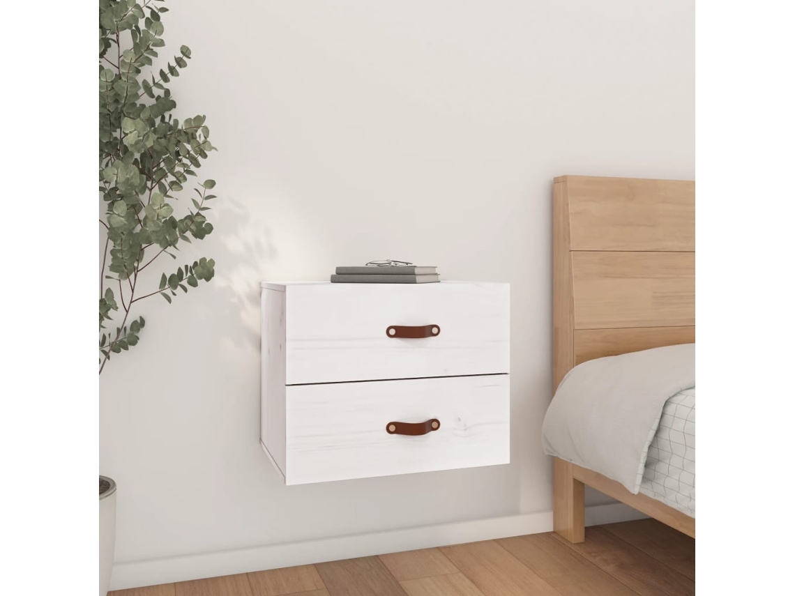 Mesita de Noche de Pared 50X36X40 Cm Blanco