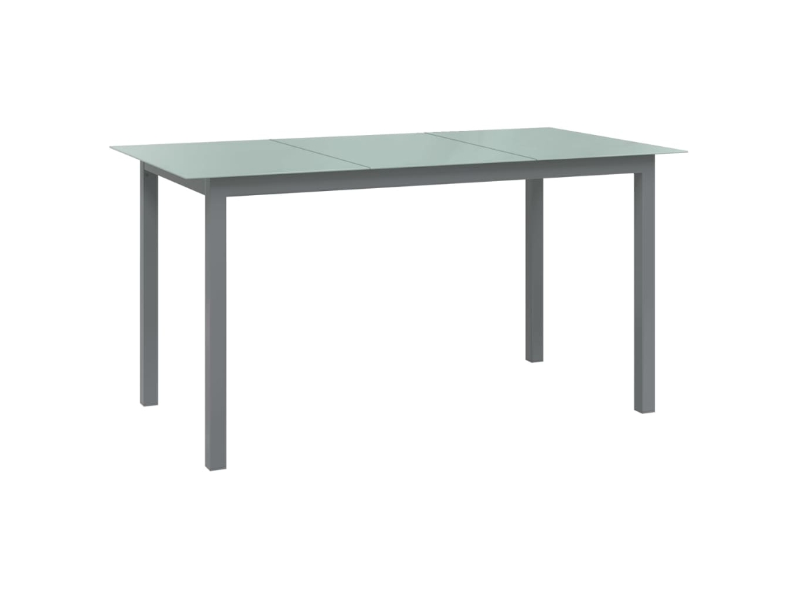 Mesa de jardín LOVELY HOME de aluminio y vidrio en color gris claro (150 x 90 x 74 cm)