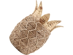 Cesta Tejida Natural Rústica Organizador Escritorio Almacenamiento Decorativa Diseño Hojas Espadaña Piña